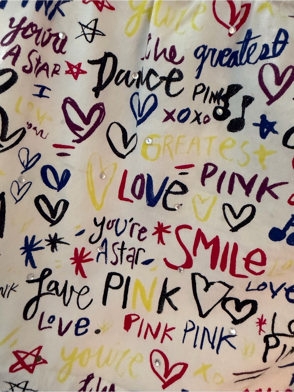 Victoria's Secret PINK Graphic Sleep Shorts - Graffiti and Rhinestone Y2K print - Picture 4 of 5